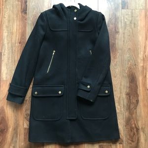 J Crew Black Wool Coat